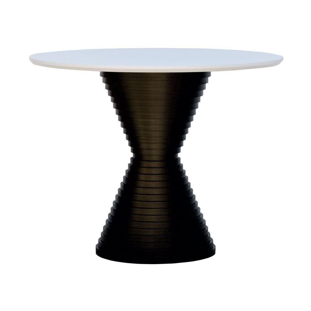 Mesa De Jantar Apollo Tampo Redondo 120 Preto-branco
