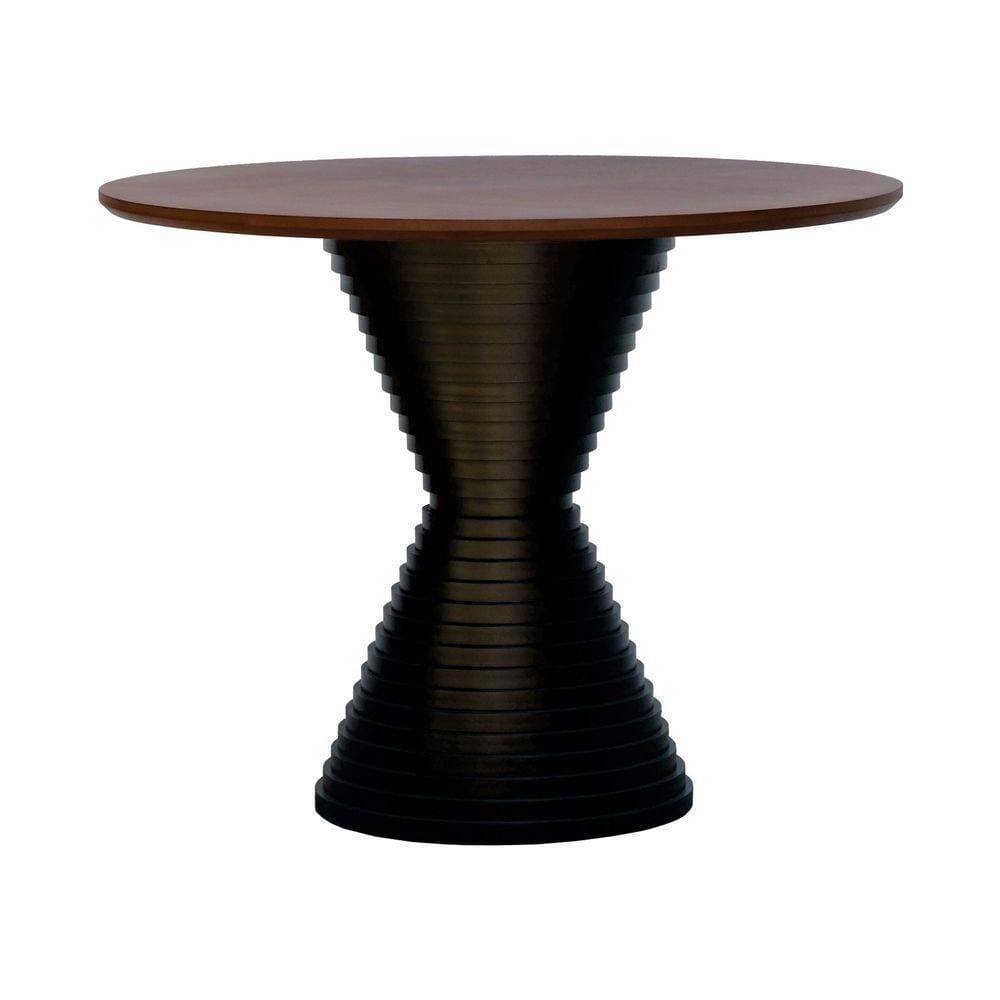 Mesa De Jantar Apollo Tampo Redondo 120 Preto-amêndoa