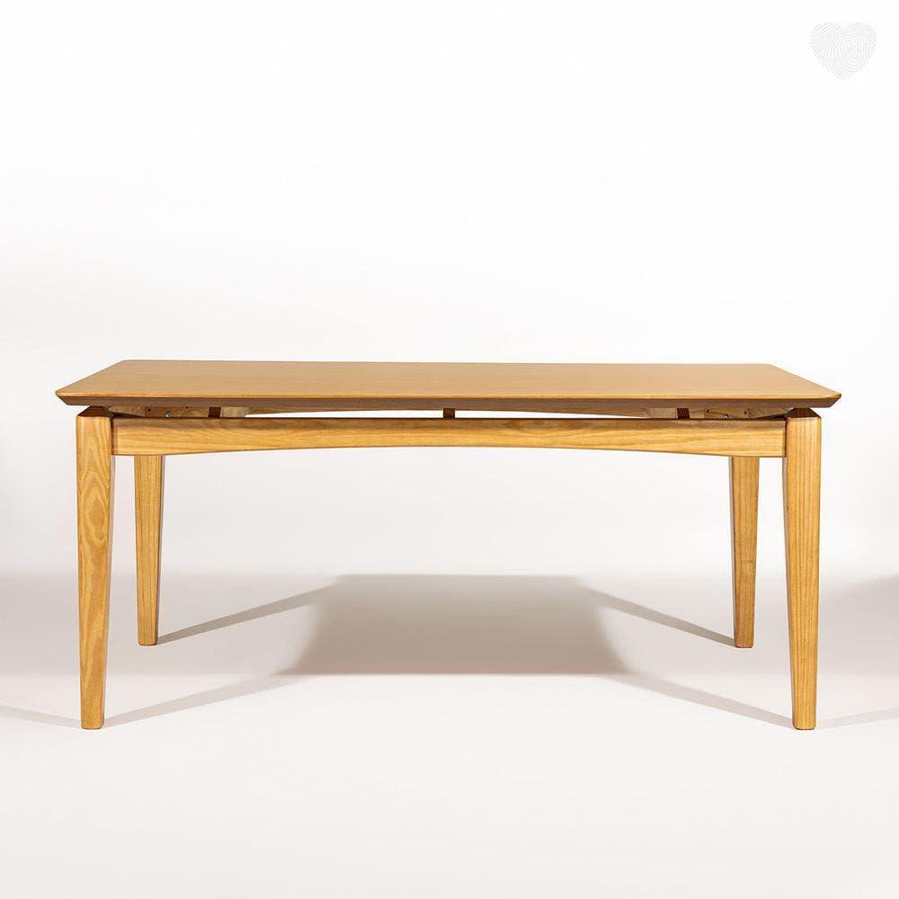 Mesa de Jantar Retangular 180x100 Cm Madeira Maciça Tampo Laminado Mel
