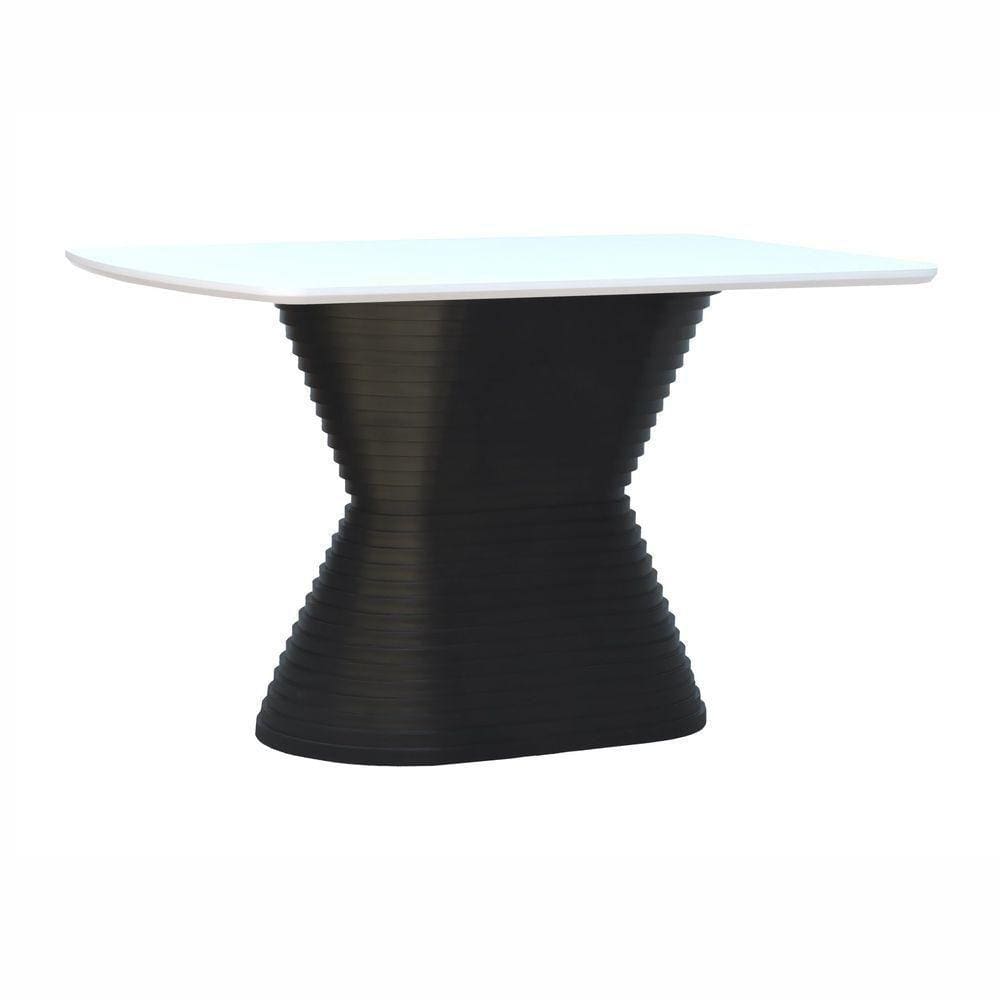 Mesa De Jantar Apollo Tampo Retangular 136x80cm Preto-branco