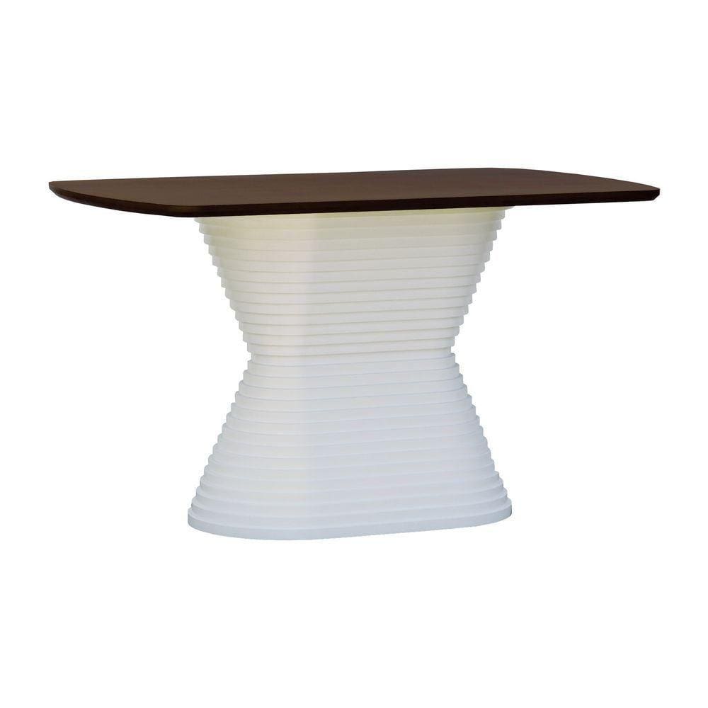 Mesa De Jantar Apollo Tampo Retangular 136x80cm Branco-amêndoa
