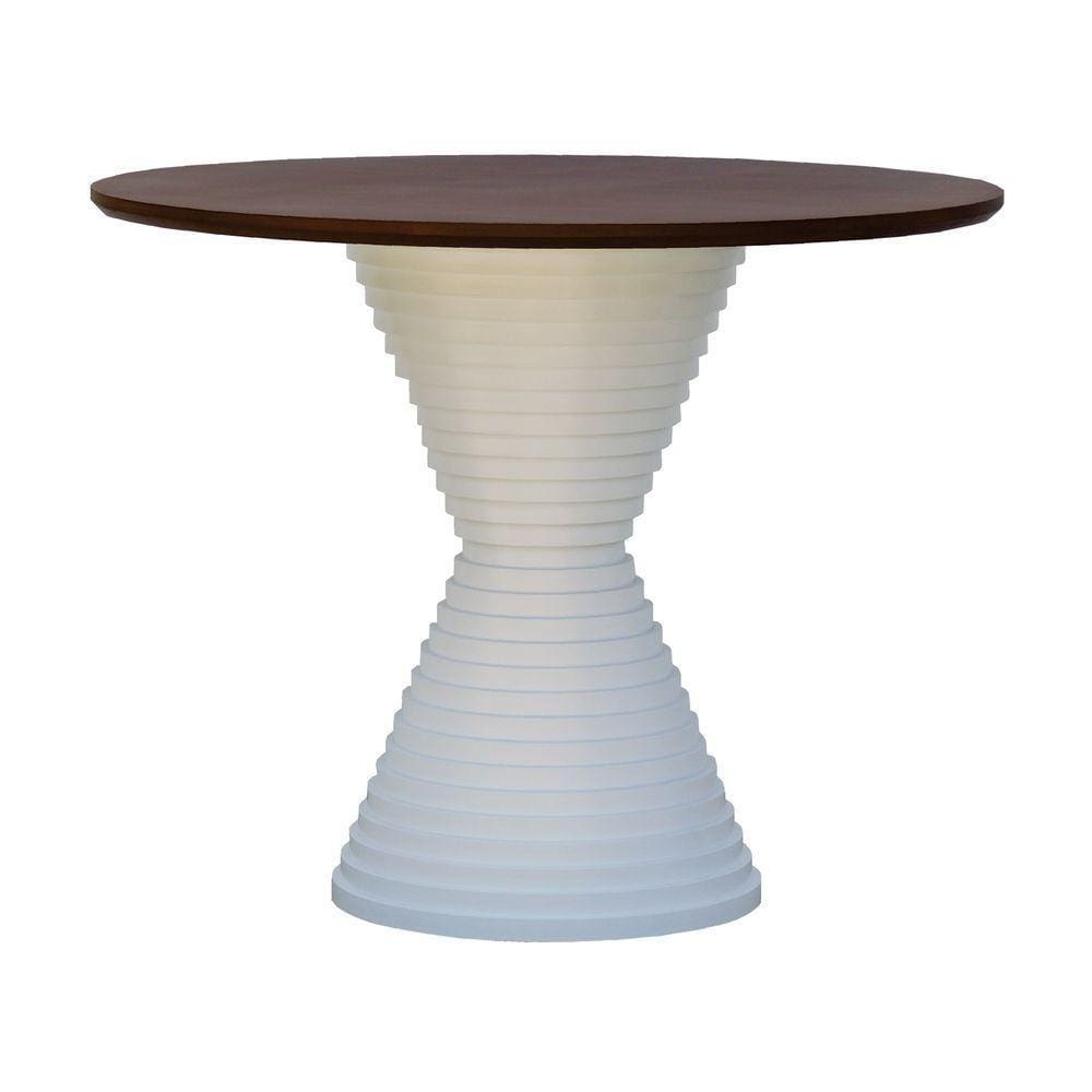 Mesa De Jantar Apollo Tampo Redondo ø100 Branco-amêndoa