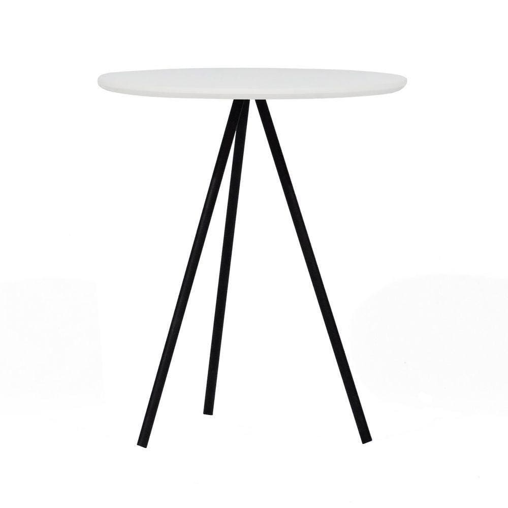 Mesa Lateral Redonda Trilegal ø420x530 Preto-branco