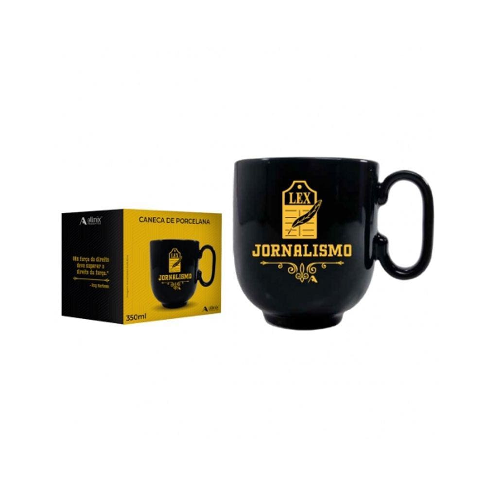Caneca Forma Preta Jornalismo 350 ML - Allmix