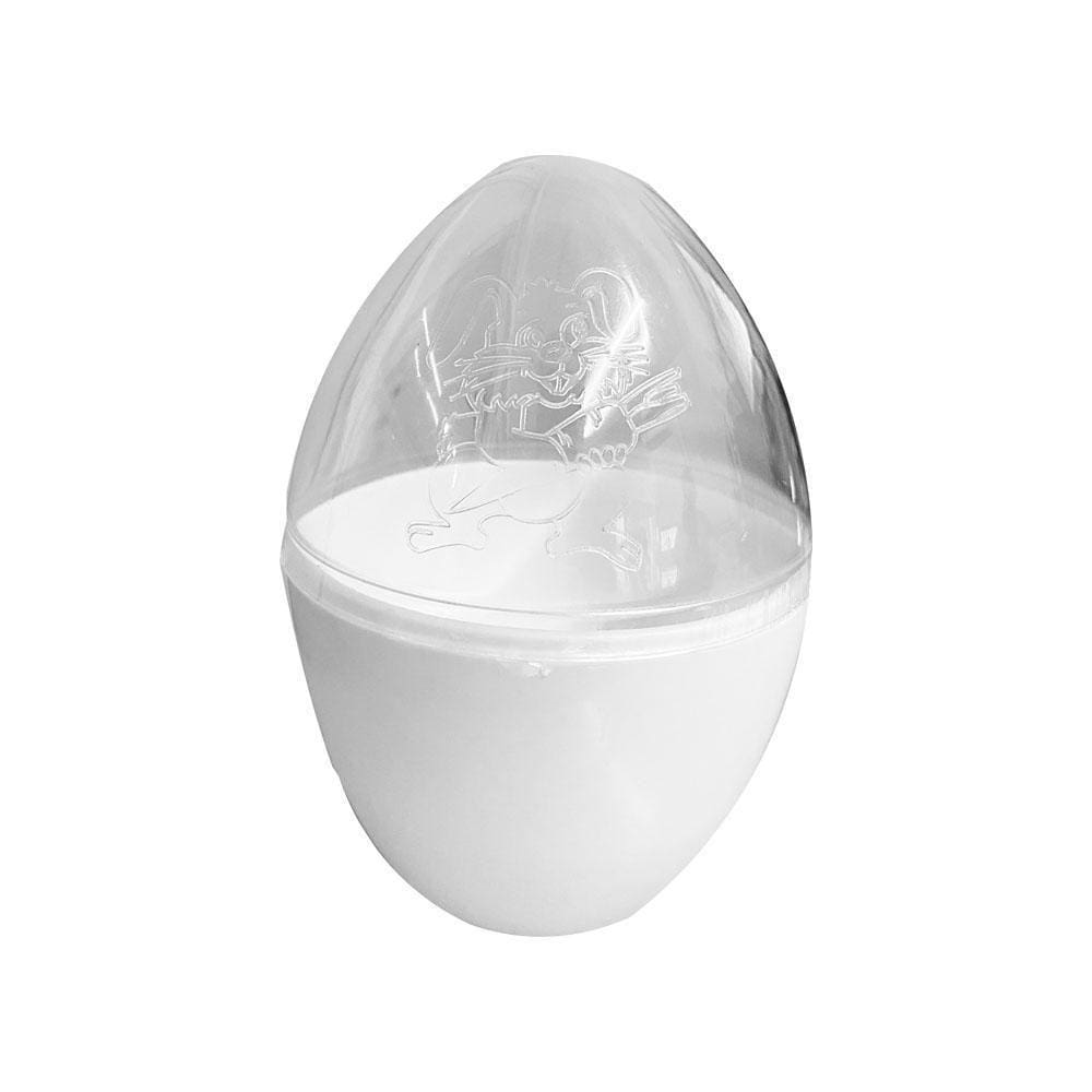 Ovo Páscoa Acrilíco Desmontável 1Und 11Cm Branco