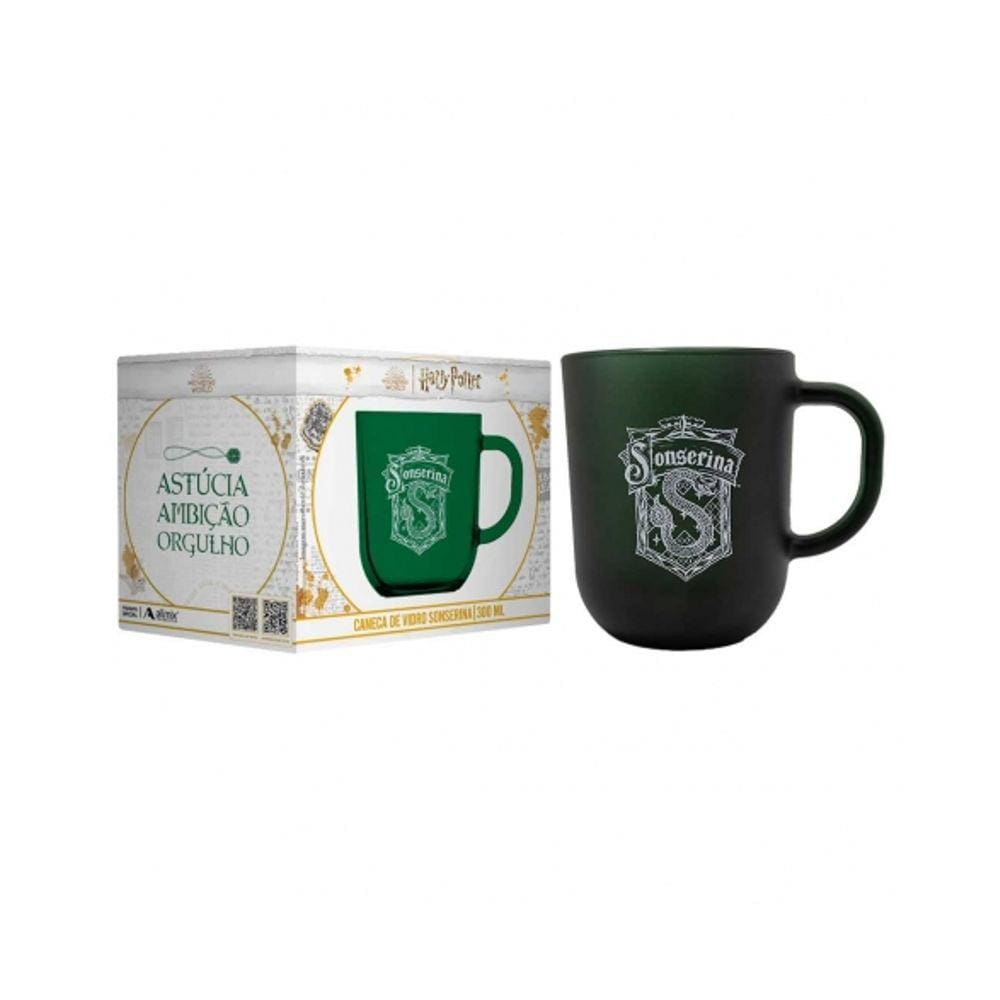 Caneca De Vidro Prime Harry Potter Casas 300 ML - Sonserina - Allmix