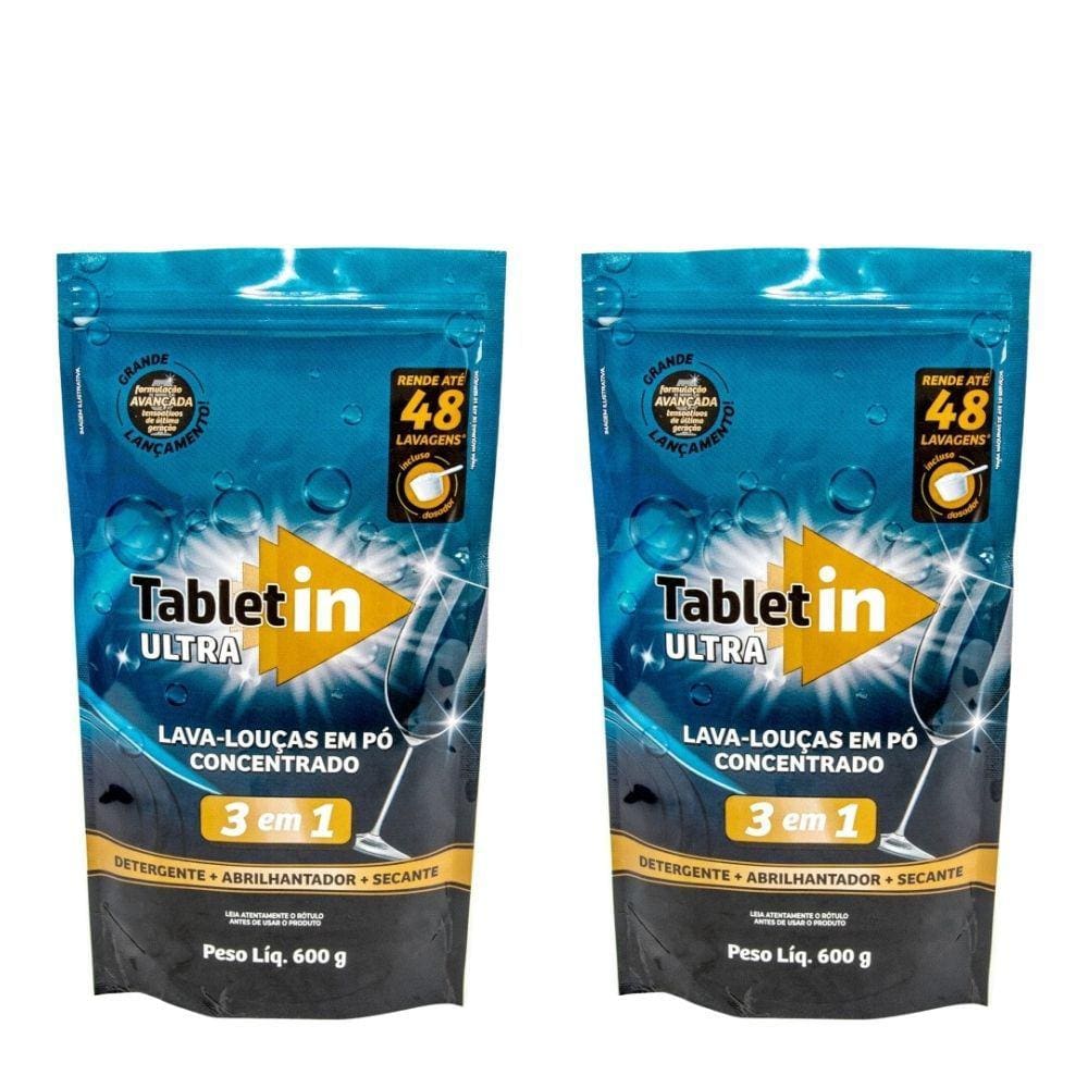 Kit Tabletin Lava-Louças Em Pó Concentrado-600g