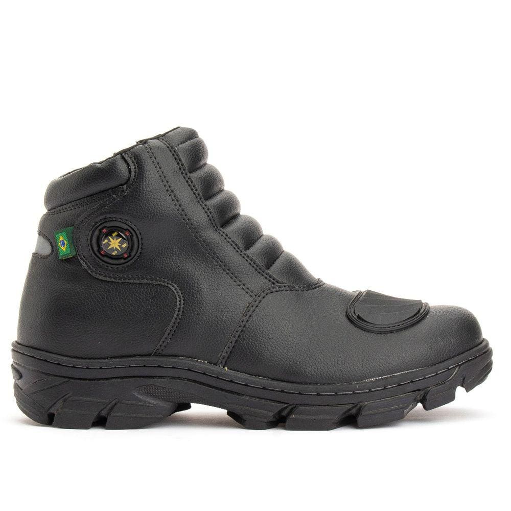 Coturno Militar Com Ziper Estilo Motoqueiro Couro Extra Leve