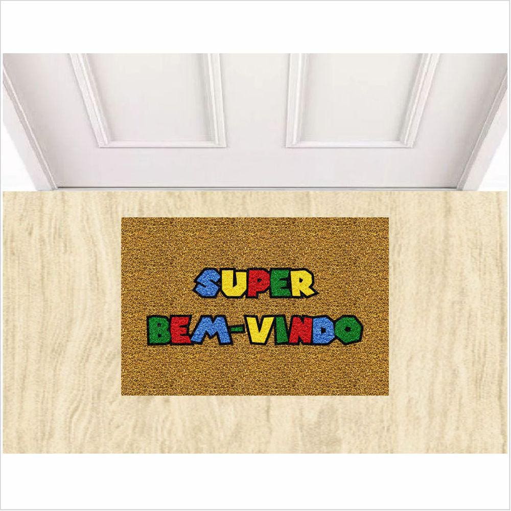 Capacho Personalizado Super Bem Vindo Antiderrapante Portas