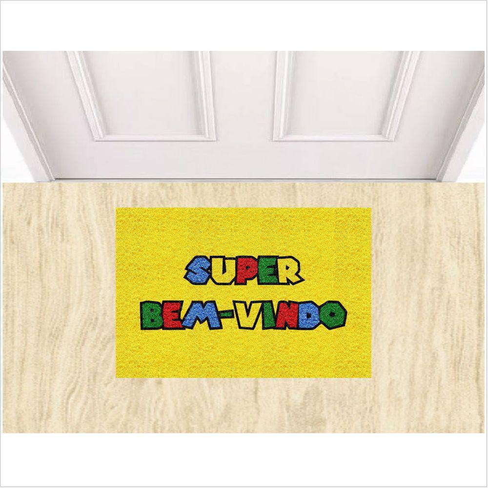 Tapete Capacho Porta de Entrada Decorativo Super Bem Vindo