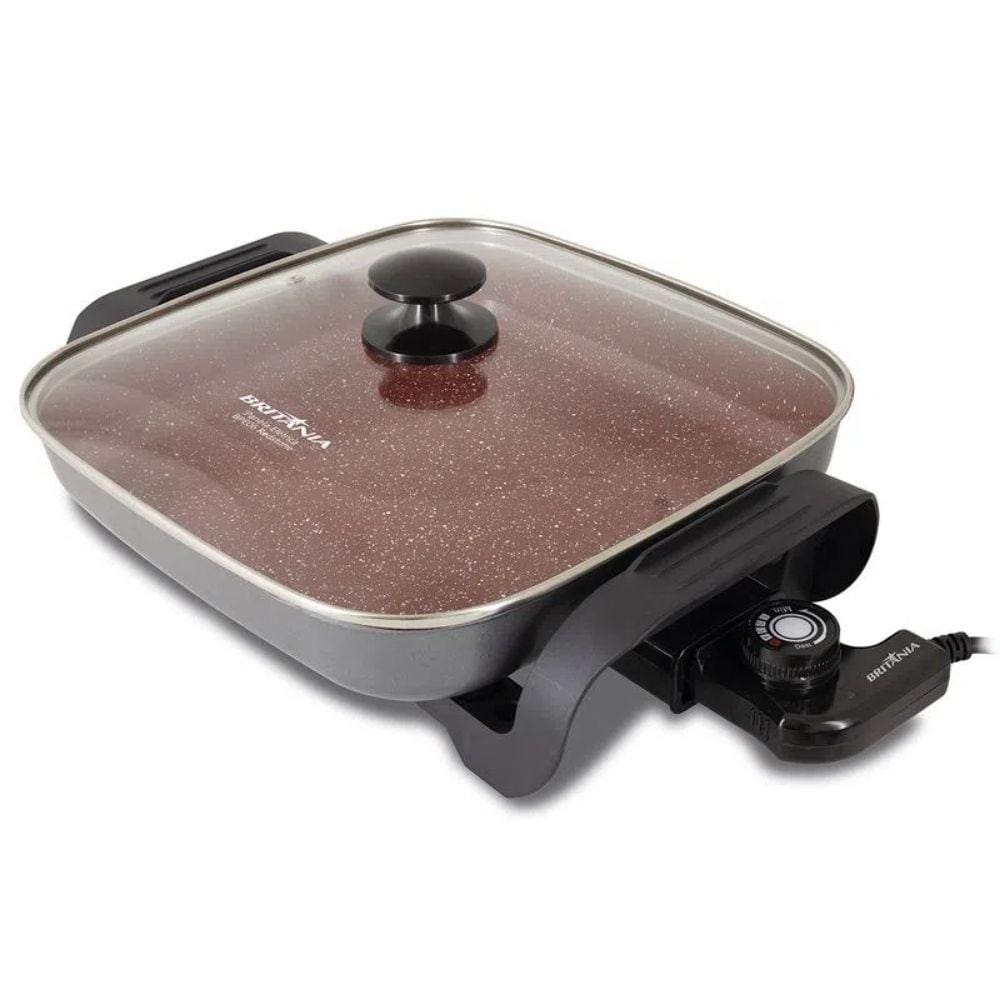 Panela Frigideira Grill Elétrica Redstone Cerâmica Britânia