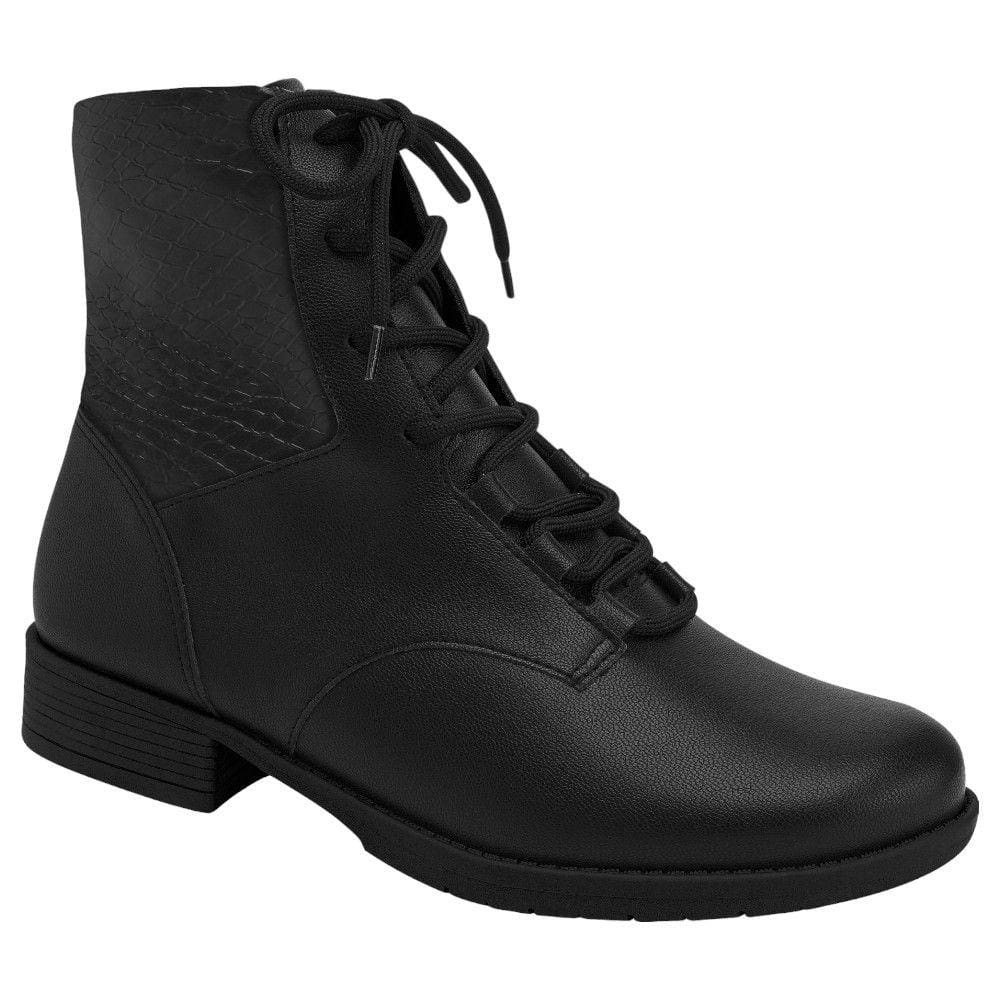 Coturno Com Cadarços Piccadilly 653004 Feminino - Preto