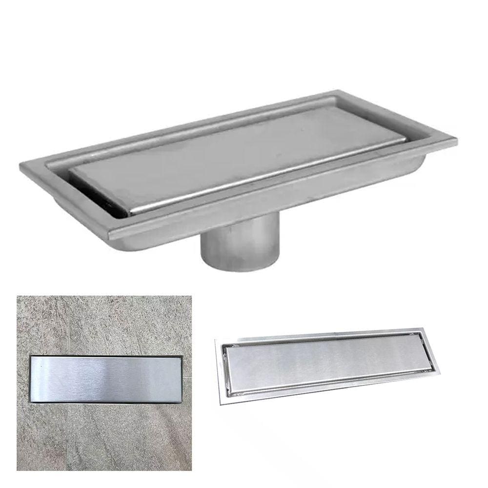 Ralo Linear 20cm Oculto Inox Banheiro Lavabo Invisivel Anti Odor Anti Inseto Resistente Seguro