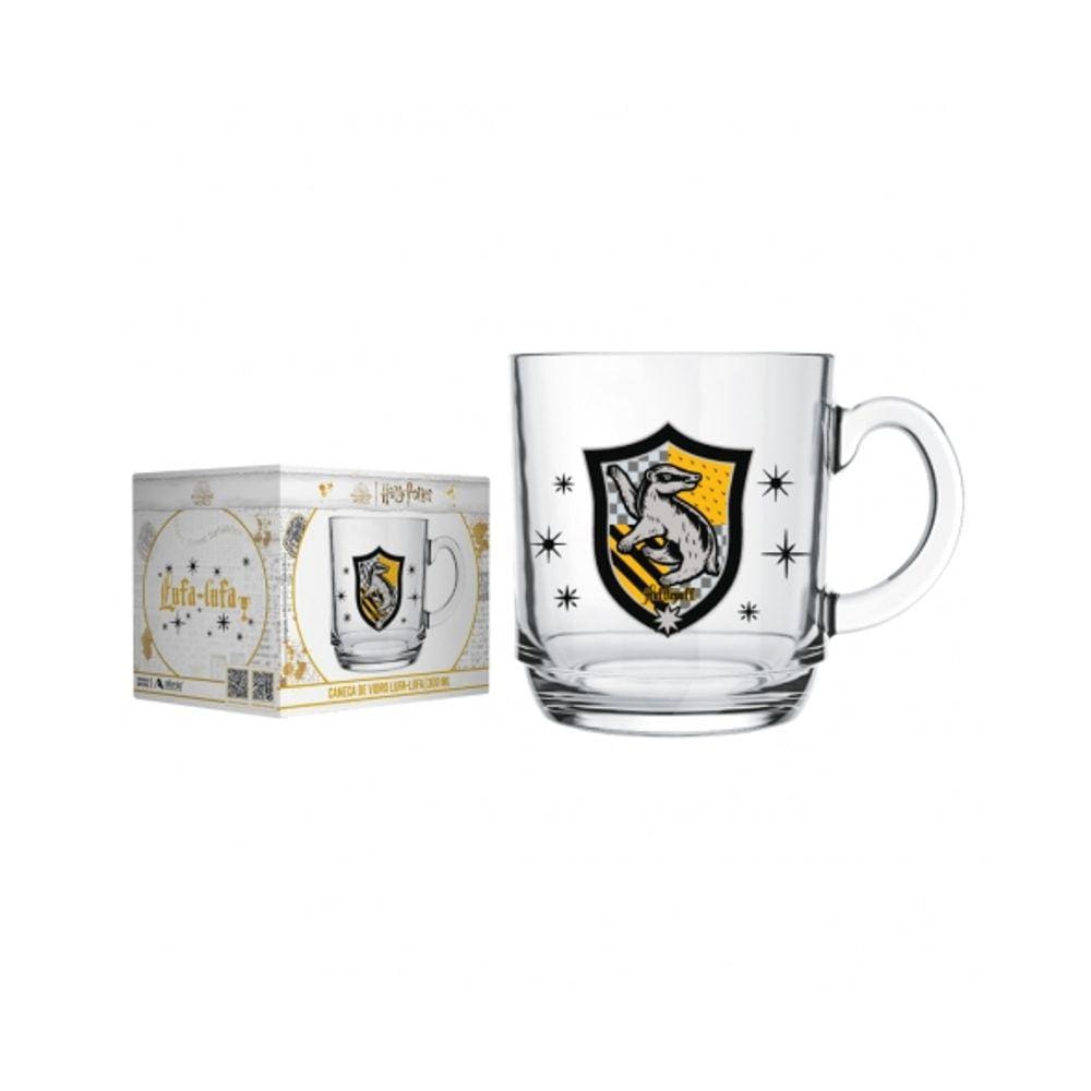 Caneca De Vidro Harry Potter Casas 300 ML Lufa Lufa-Allmix