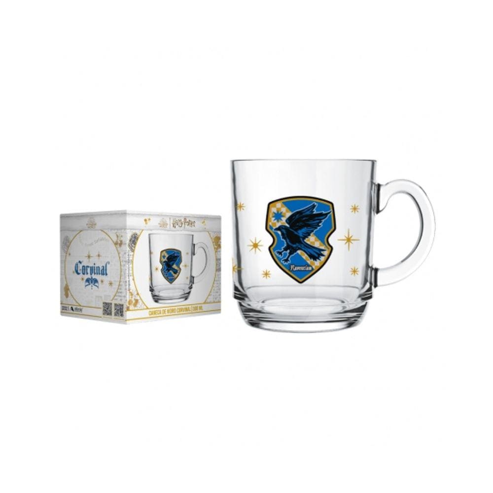 Caneca De Vidro Harry Potter Casas 300 ML Corvinal - Allmix