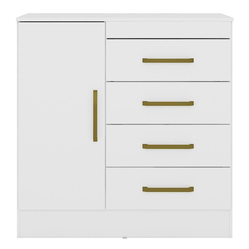 Cômoda De Madeira 4 Gavetas Montevidéu Demóbile Branco