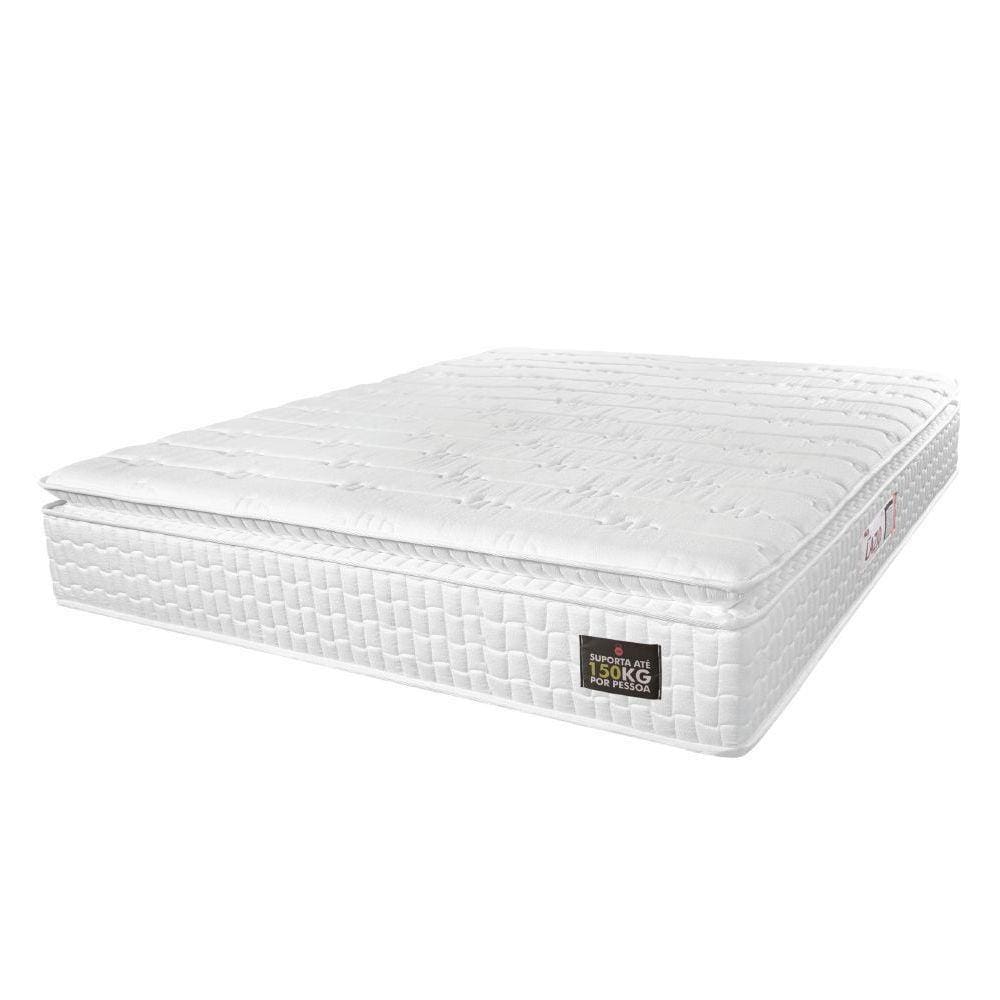 Colchão Casal Espuma D45 Lazio Pillow Top 138x188x29cm Branco Hellen Branco