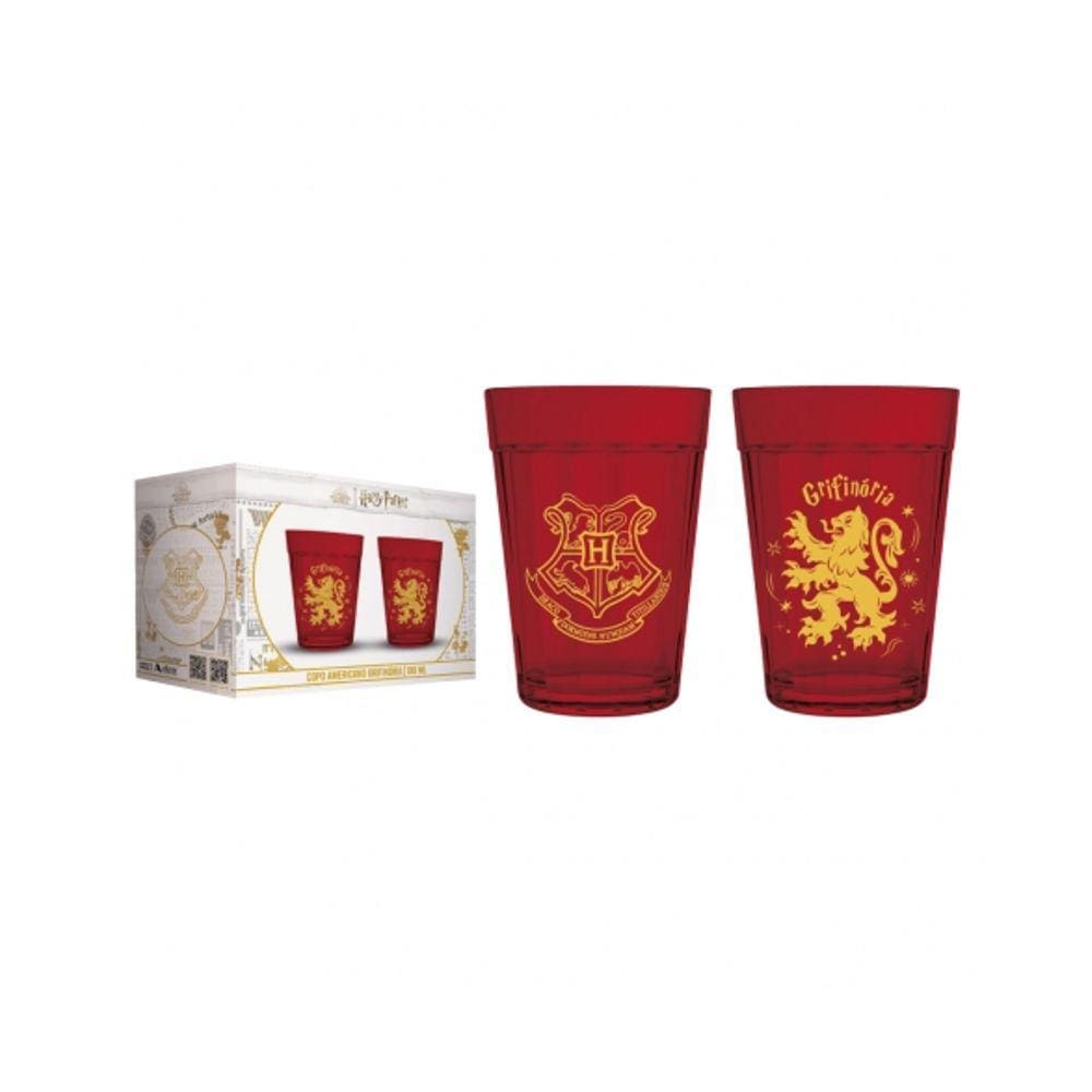 Copo Americano Prime Harry Potter Casas 190 ML - Luva Com 2 Unid - Grifinória - Allmix