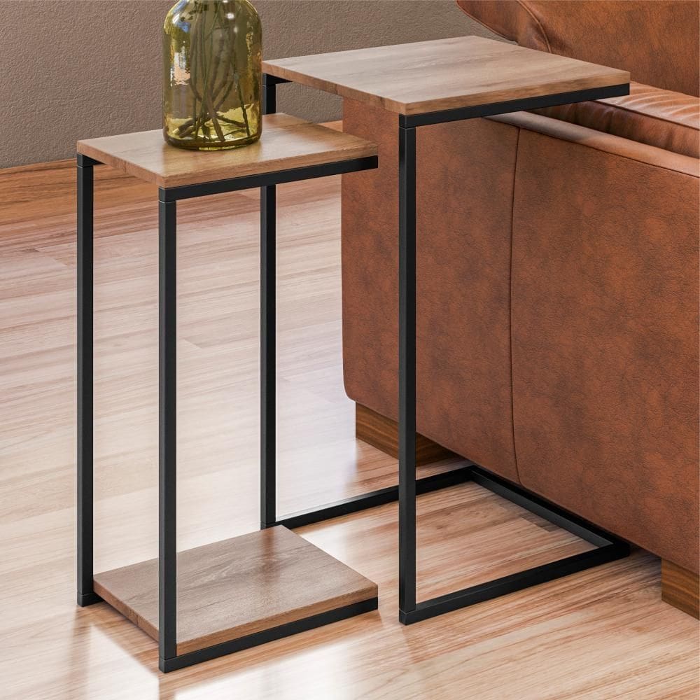 Conjunto Mesas Industriais Guilherm Madeira