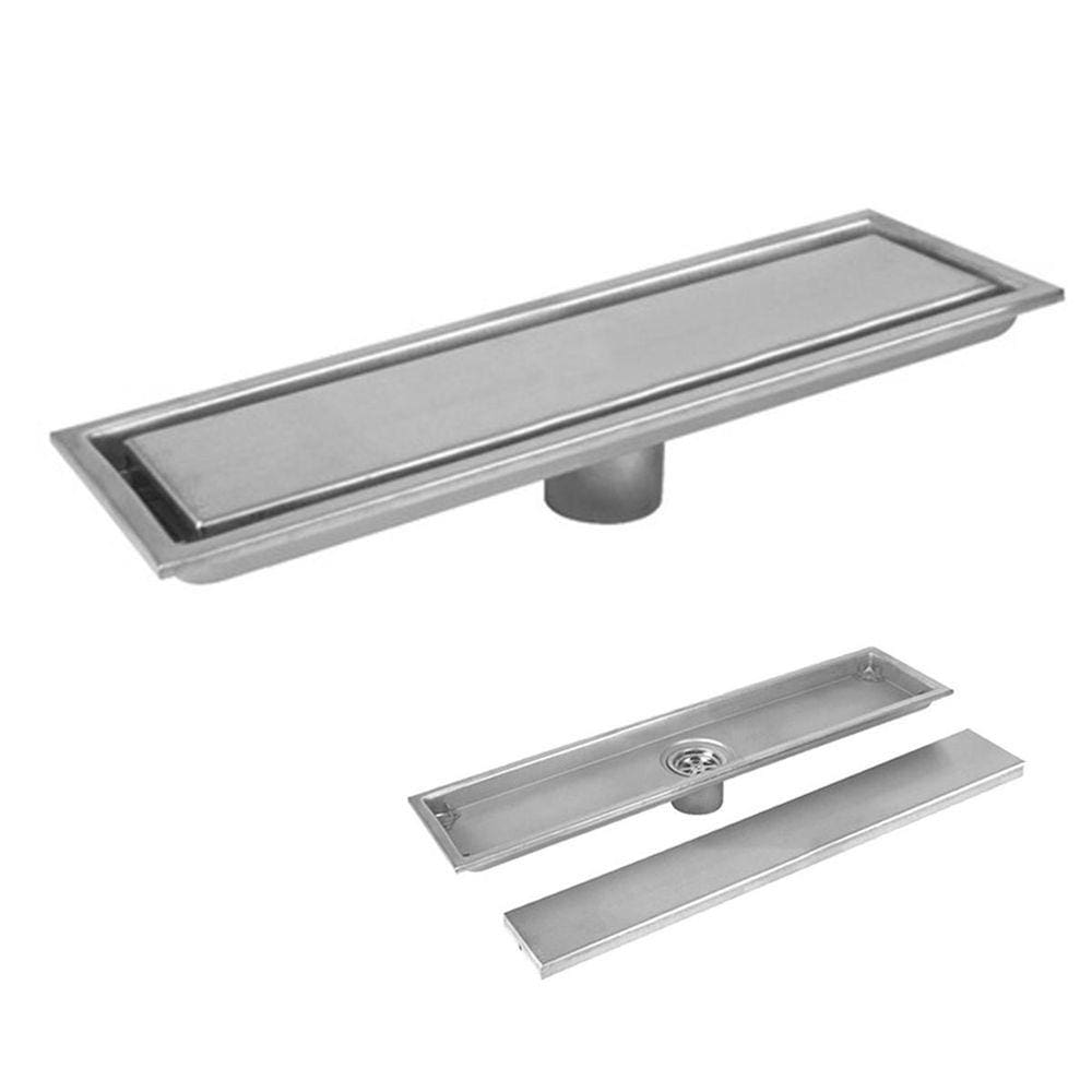 Ralo Linear Oculto 40cm Inox Anti Odor Anti Inseto Banheiro Lavabo Invisivel Resistente Higienico Seguro