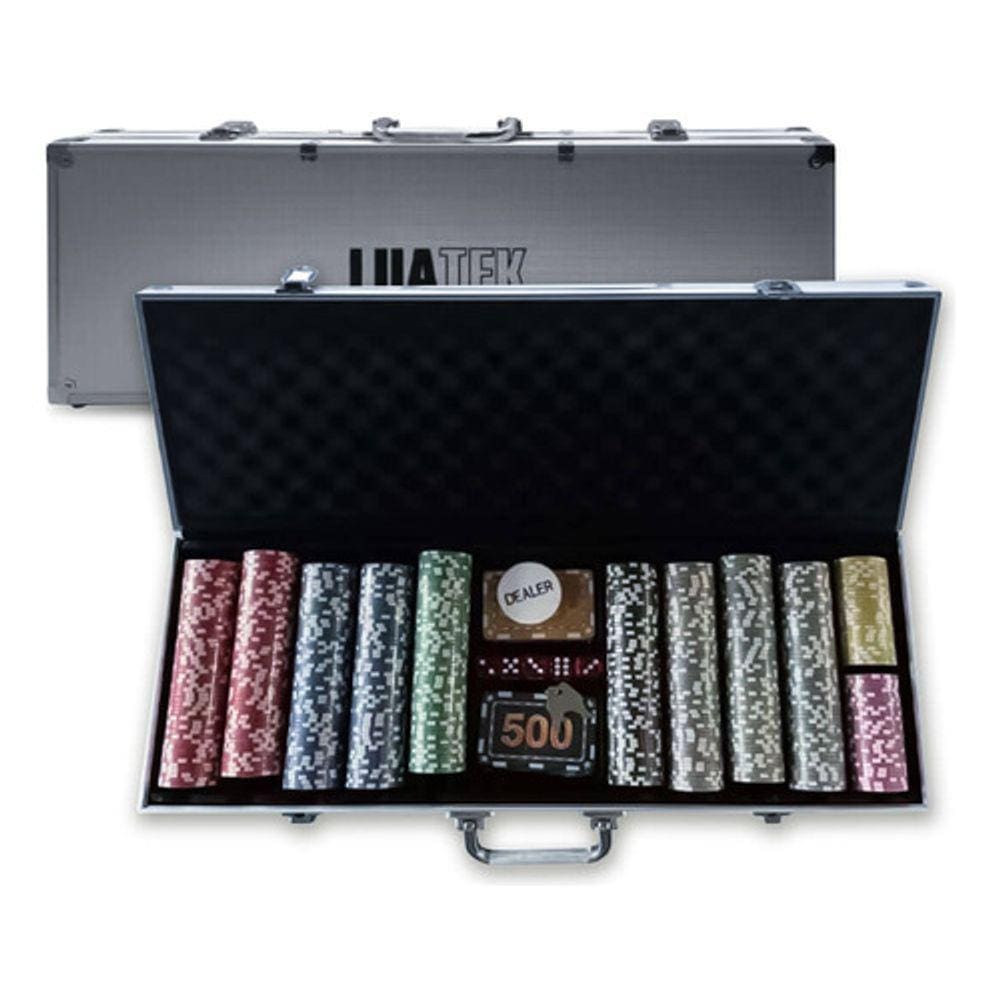 Maleta De Poker Fichas Holográficas Numeradas 500 Fichas