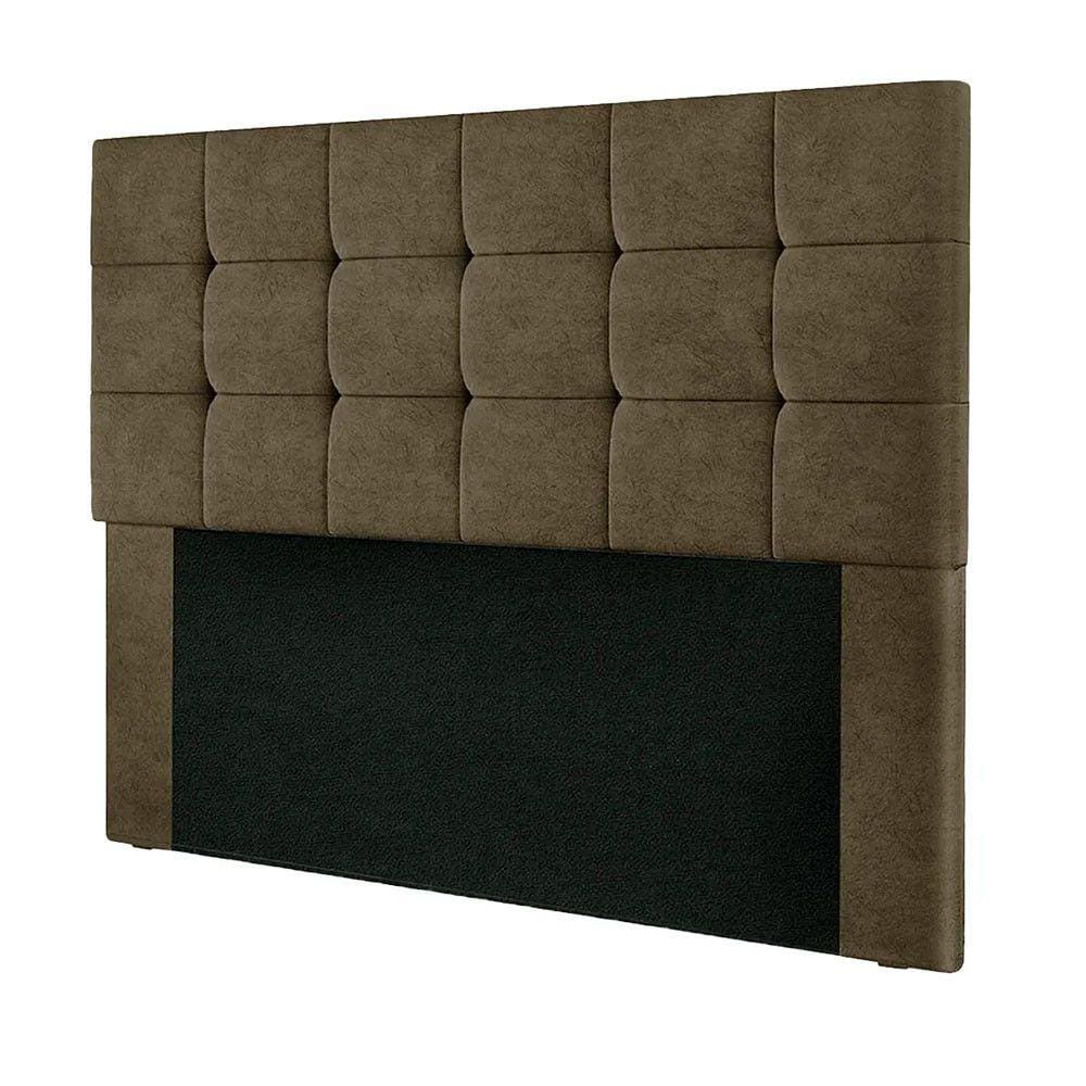 Cabeceira Cama Box Queen 1,60 Estofada Suede Marrom Chocolate Julia Plus Shop das Cabeceiras