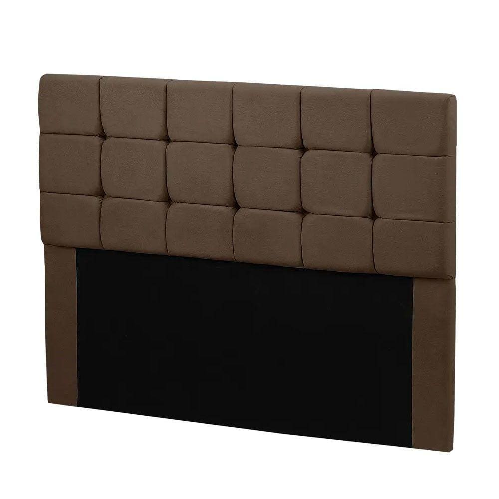 Cabeceira Cama Box Queen 1,60 Estofada Julia Suede Marrom Castor Shop das Cabeceiras