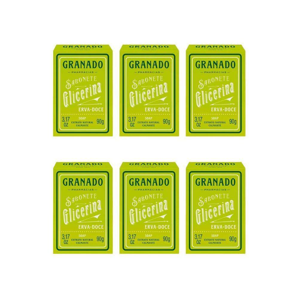 Sabonete Granado 90G Glicerina Erva Doce-Kit C/6Un