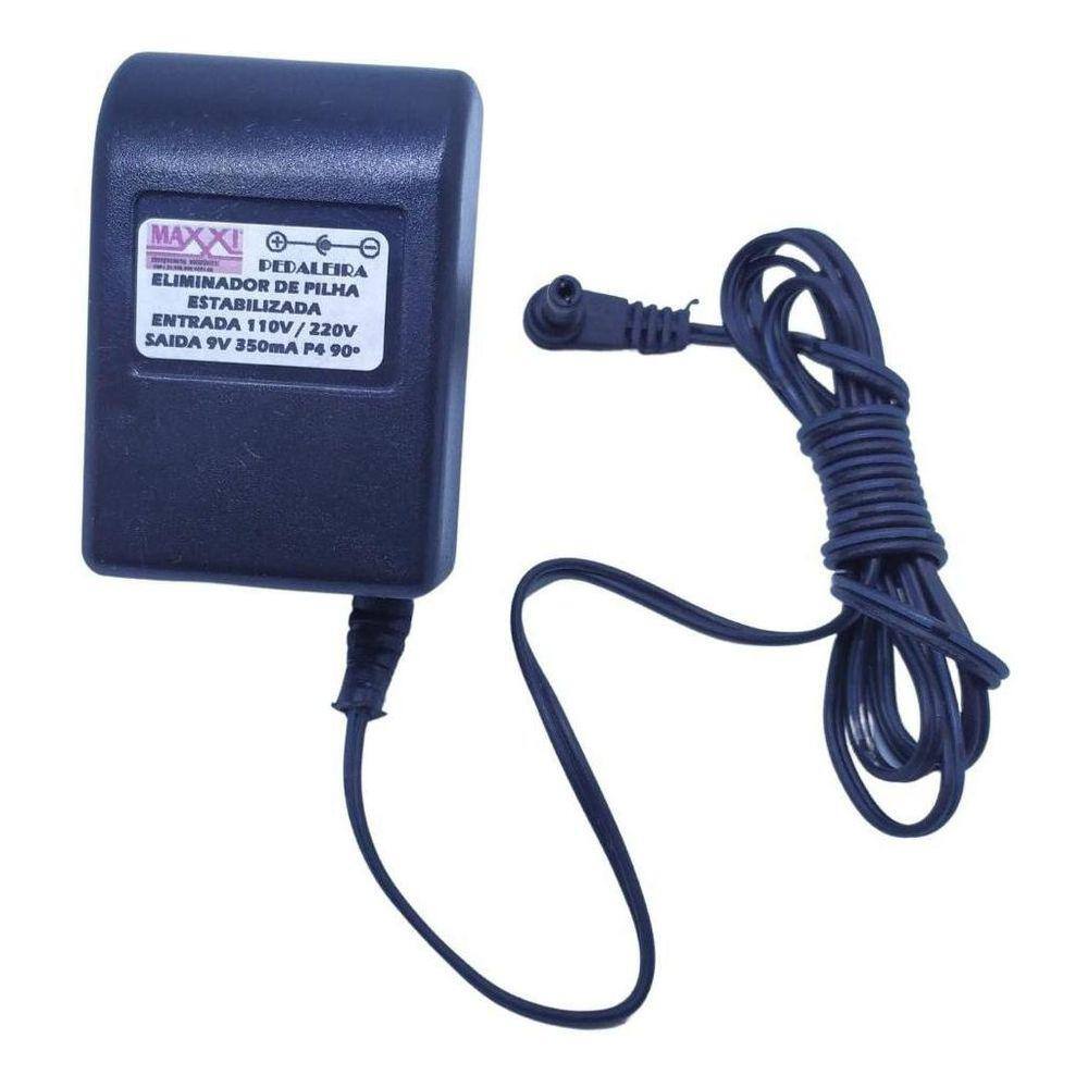 Fonte Pedal 9v x 350mAh Negativo Central Maxxi Plug P4