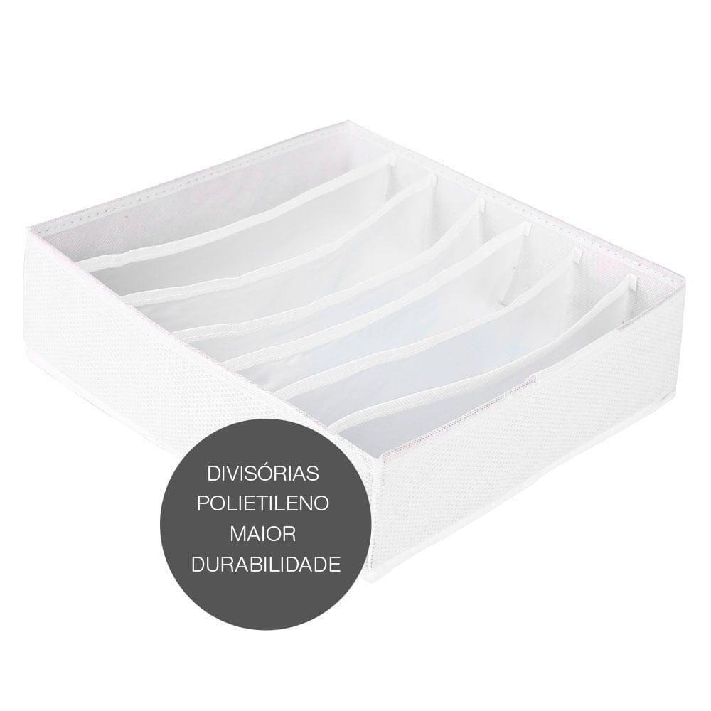 Organizador De Gaveta Calcinha Cueca Sutiã Meia Vizapi Un Classic 7 Divisórias 33x31 Cm Branco
