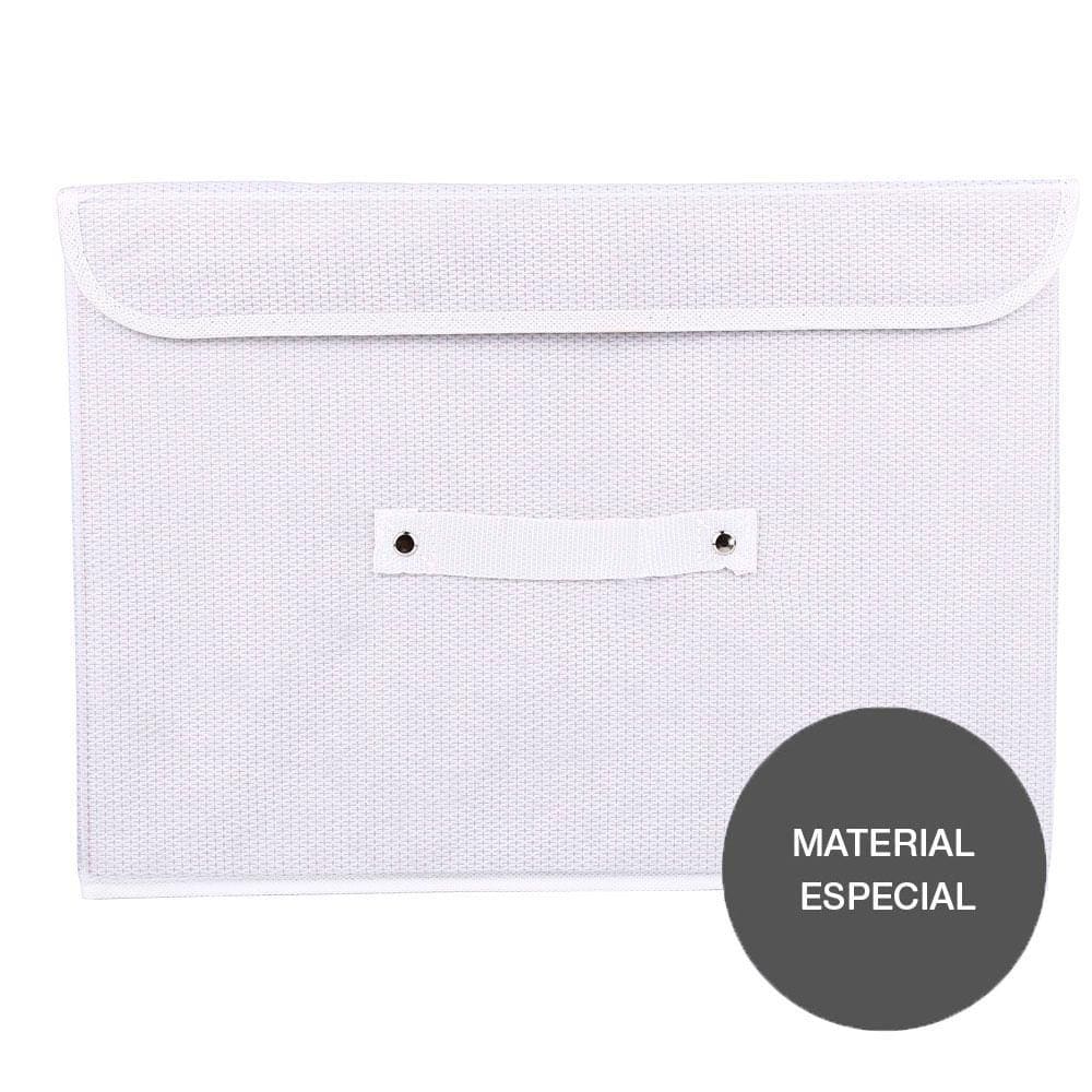 Caixa Organizadora Tecido C/ Tampa Vizapi Un Classic G 40x30x28 Cm Branco