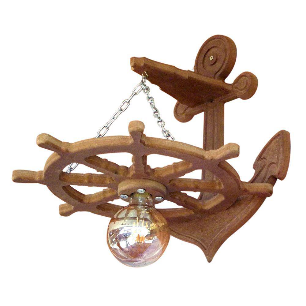 Arandela Luminária Lustre Leme De Navio Rustico 110/220v