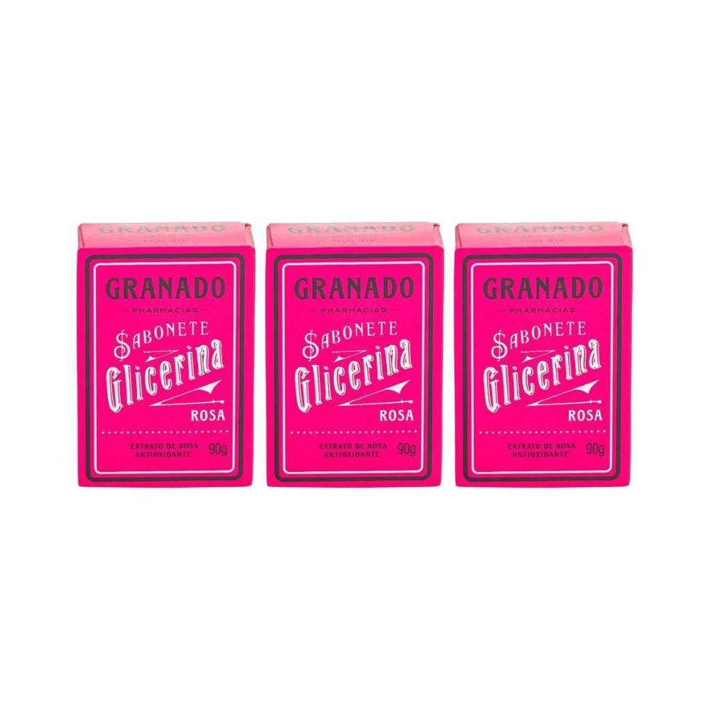 Sabonete Granado 90G Glicerina Rosa-Kit C/3Un