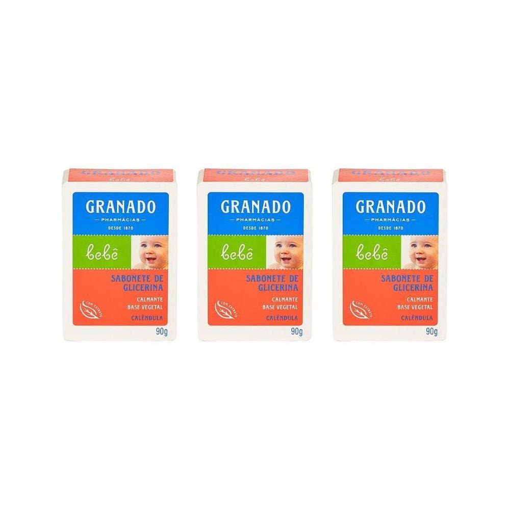Sabonete Granado Baby 90G Glicerina Calendula - Kit C/3Un