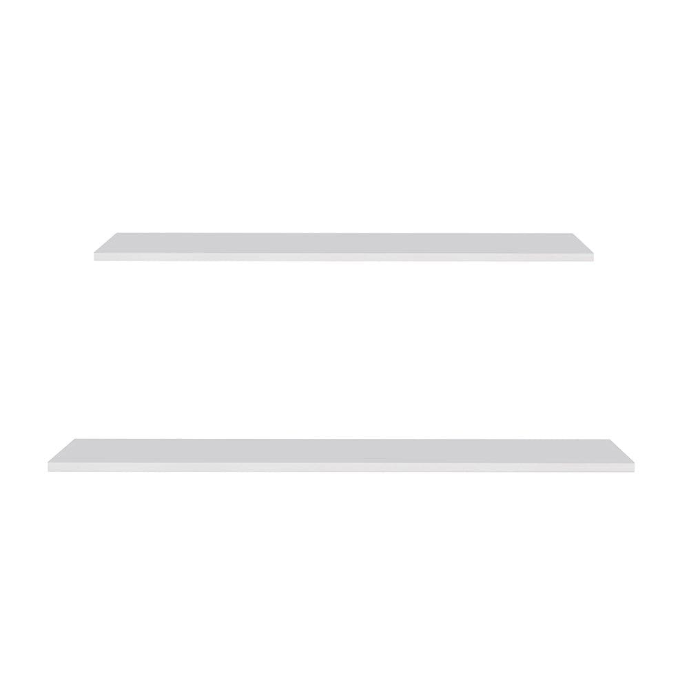 Prateleira Flutuante Para Sala Kit 2 com Suporte Invisível CP1 Yara Branco - Lumil