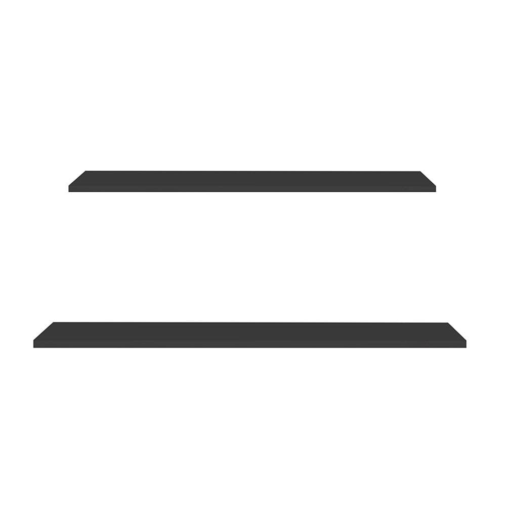 Prateleira Flutuante de Quarto Adulto Kit 2 Suporte Invisível CP1 Yara Preto - Lumil