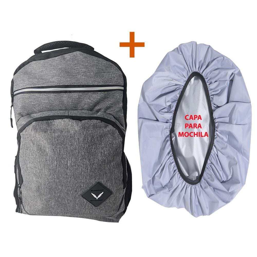 Mochila Zíper Reflexivo Notebook 15 + Capa Mochila MM9125