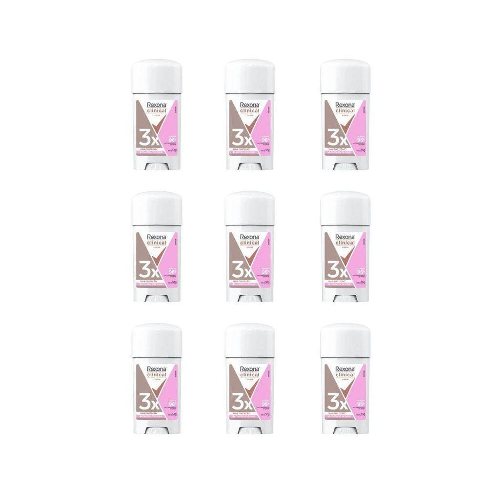 Desodorante Rexona Creme Clinical 58G Feminino Classic - 9Un