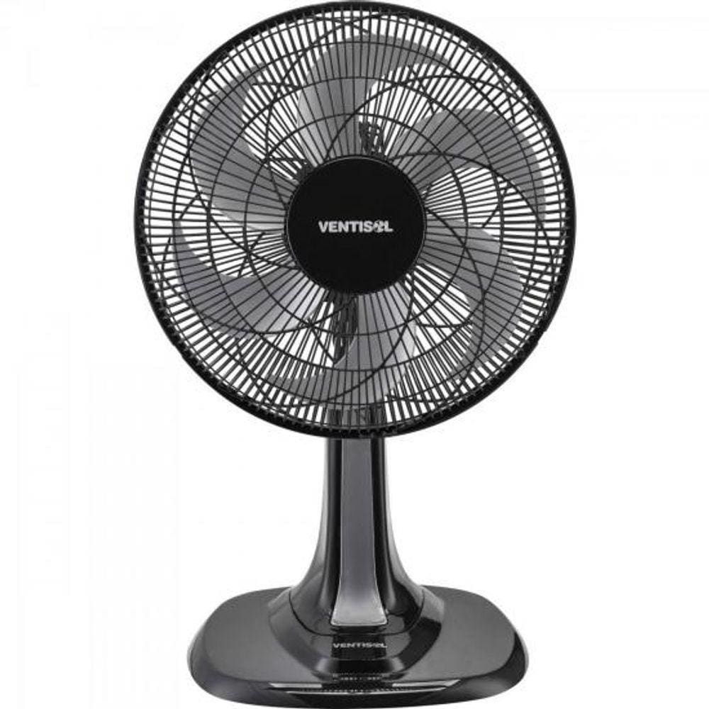 Ventilador De Mesa 30 Cm Com 6 Pas 220V Turbo 6 Preto/Cinza Ventisol