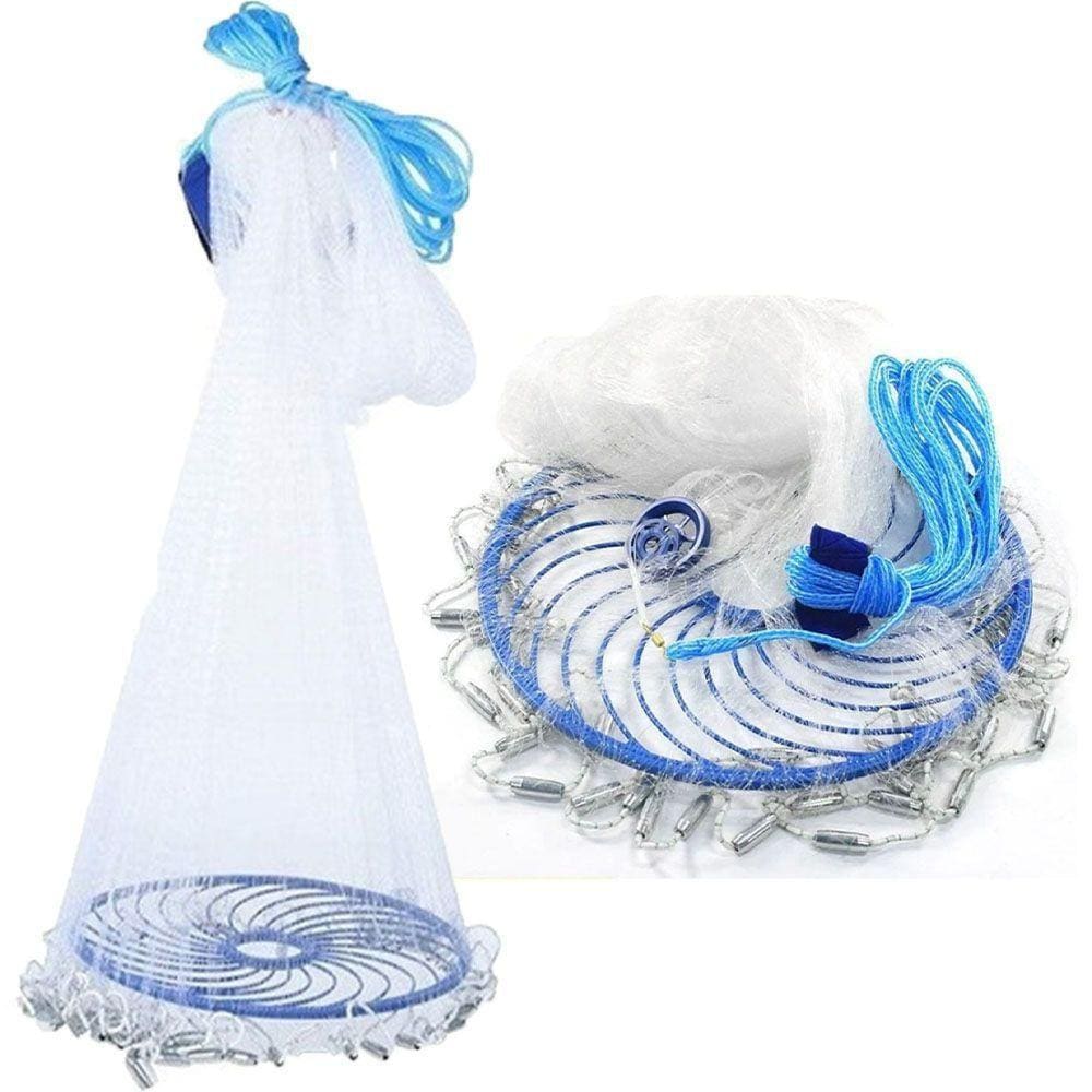 Rede Pesca Tarrafa Chinesa Pescaria Disco Peixe 6 Metros Mar Malha Multifilamento