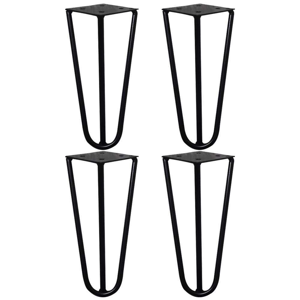 Kit 4 Pés De Metal 15 Cm Legs Mesas De Centro Puffs Preto