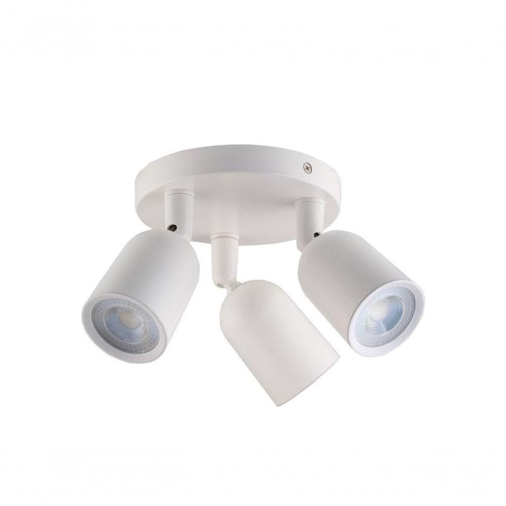 Spot De Led Direct Triplo Mr16 Circular 12w Branco Taschibra 6500k Luz Fria
