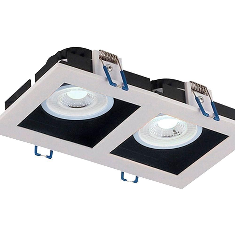 Spot Led Taschibra Quadrado Recuado Duplo Embutir Frame 10w Bivolt 6500k Luz Fria