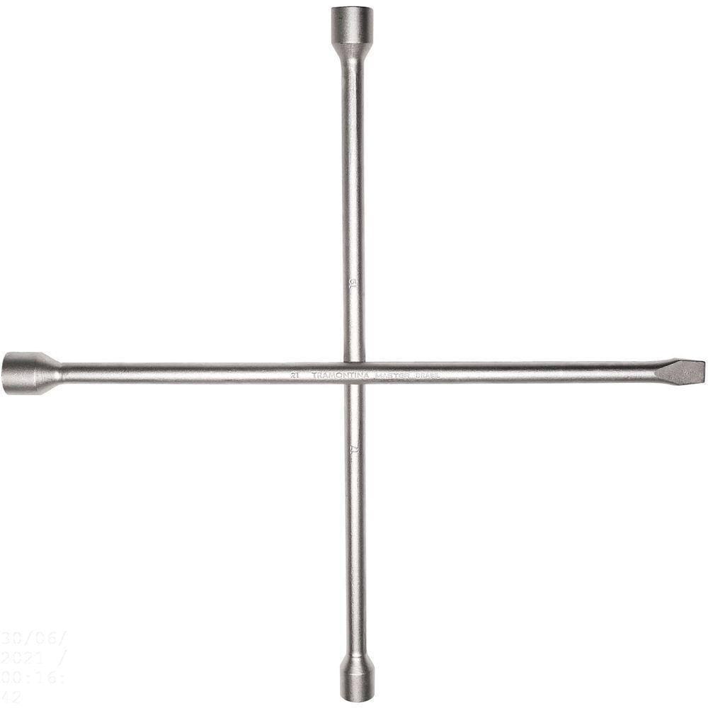 Chave De Roda Tipo Cruz Com Corpo Forjado Em Aço Especial 17x19x21 Mm Com Espátula