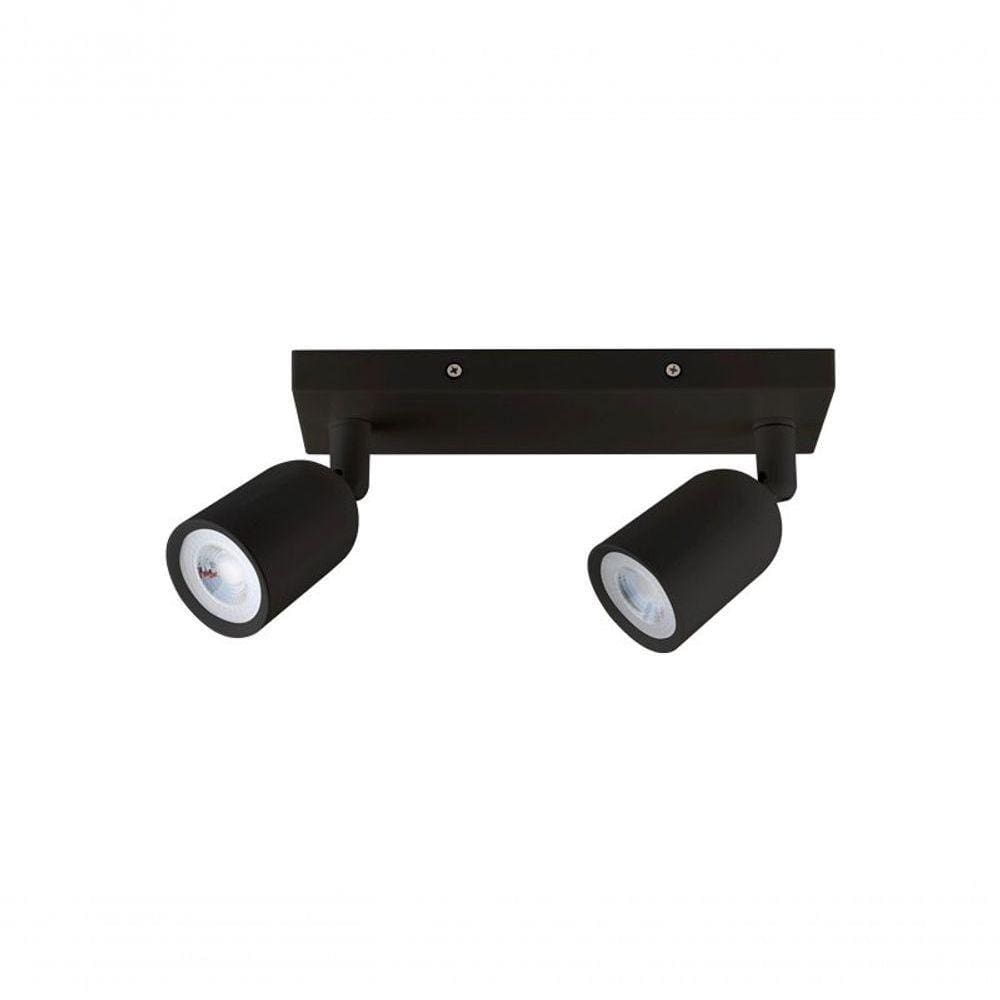 Spot De Led Direct Duplo Mr16 Linear 8w Preto Taschibra 6500k Luz Fria