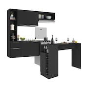 Armário de Cozinha com Bancada Americana/Mesa Gourmet Sofia Multimóveis MP2195