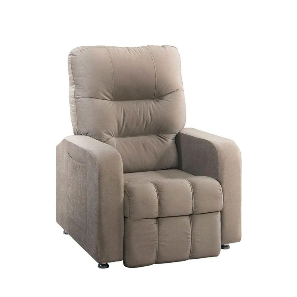 Poltrona do Papai Reclinável Maldivas Suede Bege Marfim Shop das Cabeceiras