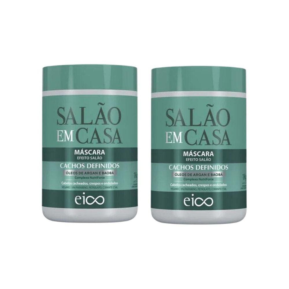 Mascara Eico 1Kg Salao Casa Cachos Definidos - Kit C/2Un