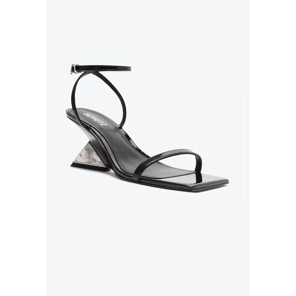 Sandália Joanna Sculpt Verniz Preta Schutz Feminino