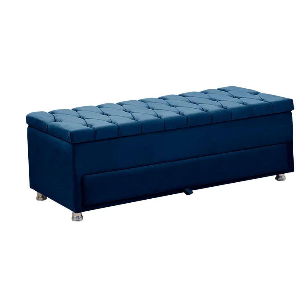 Calçadeira Sapateira Baú Munique Veludo 195cm de Largura Shop das Cabeceiras